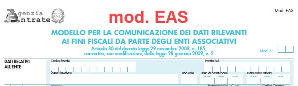 Modello EAS – trasmissione telematica